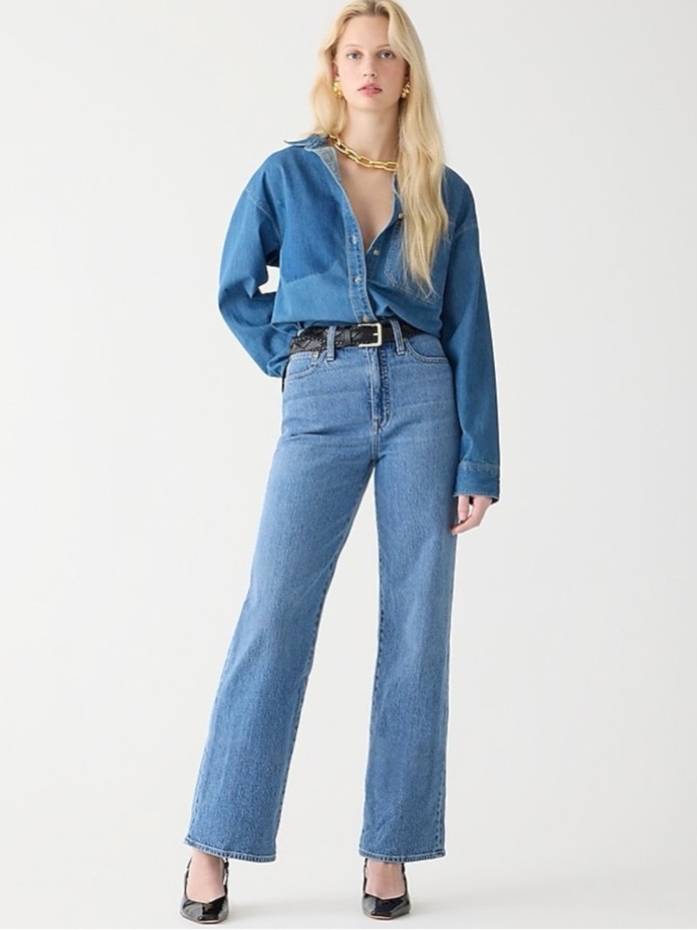 J crew Slim wide-leg jean in Hillside wash